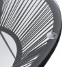 Table à manger de jardin Noir Ø70x74 cm Rotin et verre 