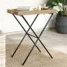 Table à plateau pliable beige 65x40x75 cm résine tressée 