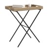 Table à plateau pliable beige 65x40x75 cm résine tressée 