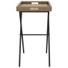 Table à plateau pliable beige 65x40x75 cm résine tressée 
