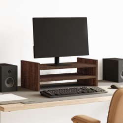 Support de moniteur chêne marron 50x27x20 cm bois d'ingénierie 