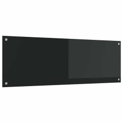 Crédence de cuisine noire 120x40x0,6 cm en verre trempé 
