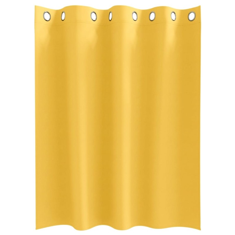 Rideaux 2 pcs jaune moutarde 140 x 140 cm Polyester 