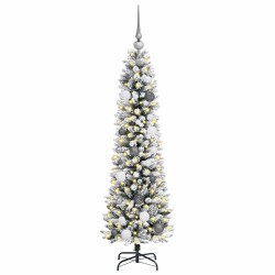 Sapin de Noël mince Blanc 150 cm PVC 