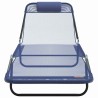 Chaises Longues Pliantes 2 pcs avec Une Têtière en Bleu Textilène 