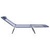 Chaises Longues Pliantes 2 pcs avec Une Têtière en Bleu Textilène 