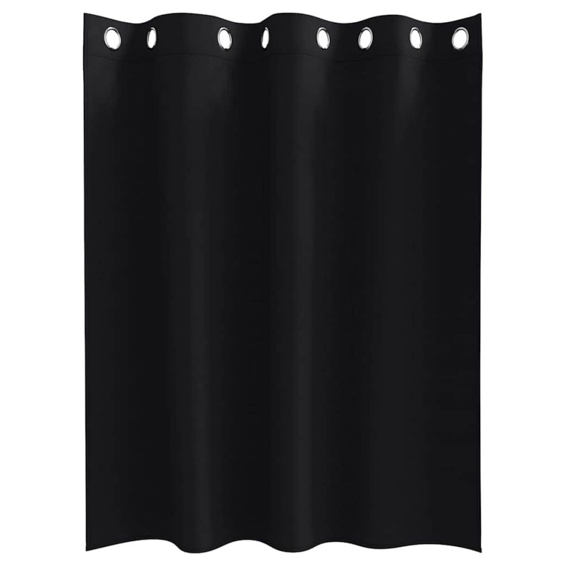 Rideaux avec des rideaux 2 pcs Noir 140 x 140 cm Polyester 