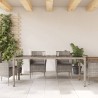 Table de jardin dessus en verre Gris 190x90x75cm Résine tressée 