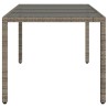 Table de jardin dessus en verre Gris 190x90x75cm Résine tressée 