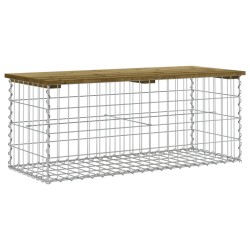 Banc de jardin design gabion 103x44x42 cm bois de pin imprégné 