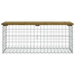 Banc de jardin design gabion 103x44x42 cm bois de pin imprégné 