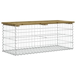 Banc de jardin design gabion 103x44x42 cm bois de pin imprégné 