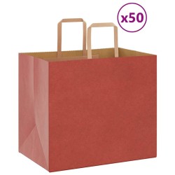 Sacs en papier 50 pcs avec poignées rouge 32x22x28 cm 
