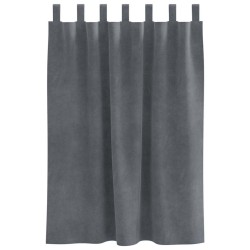 Rideaux occultants avec boucles de suspension 2 pcs Velours gris clair super léger 