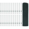 Clôture en Fil Soudé avec 22 Piquets U Vert 0.8x50 m Acier 