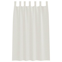 Rideaux avec des rideaux 2 pcs Crème 140 x 175 cm Polyester 