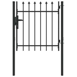 Porte de Clôture Gris 100 x 100 cm Acier revêtu de poudre 