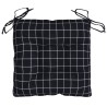 Coussins de chaise lot de 2 carreaux noir 40x40x7 cm tissu 