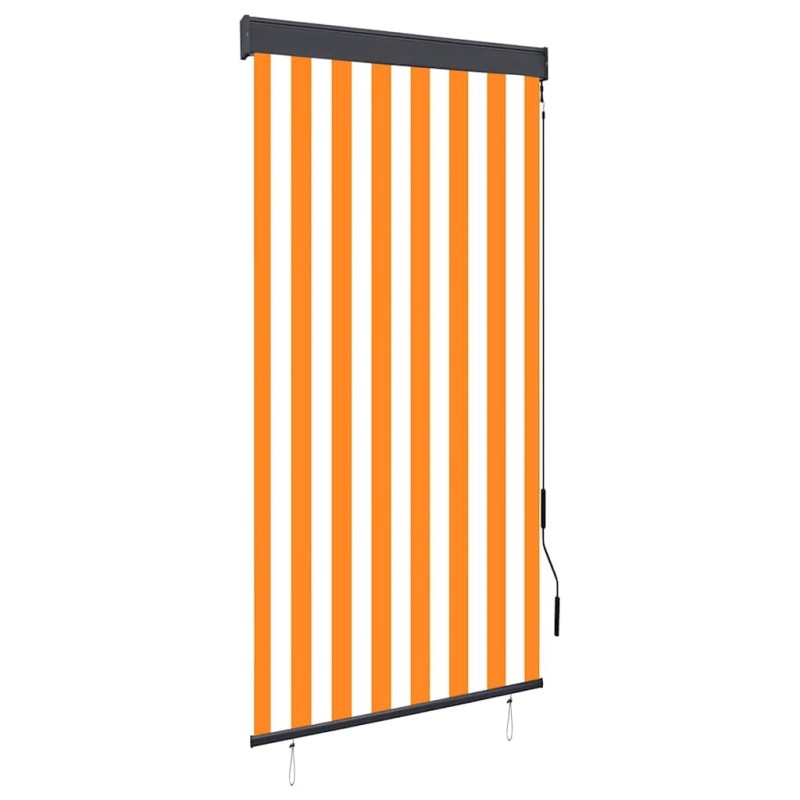 Store roulant d'extérieur 80x250 cm Blanc et orange Store roulant d'extérieur 80x250 cm Blanc et orange