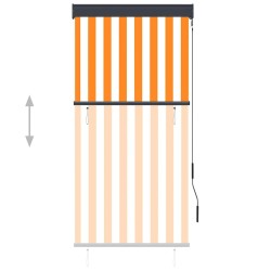 Store roulant d'extérieur 80x250 cm Blanc et orange 
