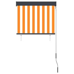 Store roulant d'extérieur 80x250 cm Blanc et orange 