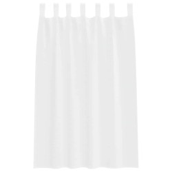 Rideaux avec des rideaux 2 pcs Blanc 140 x 175 cm Polyester 