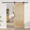 Porte coulissante avec quincaillerie 'ORKDAL'en bois de pin massif 