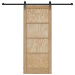 Porte coulissante avec quincaillerie 'ORKDAL'en bois de pin massif 