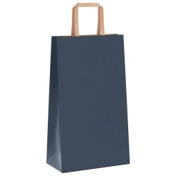 Sacs en papier 50 pcs avec poignées bleu 21x11x36 cm 