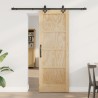 Porte coulissante avec quincaillerie 73,5x198,5 cm en bois massif de pin 