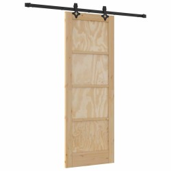 Porte coulissante avec quincaillerie 73,5x198,5 cm en bois massif de pin 