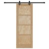 Porte coulissante avec quincaillerie 73,5x198,5 cm en bois massif de pin 
