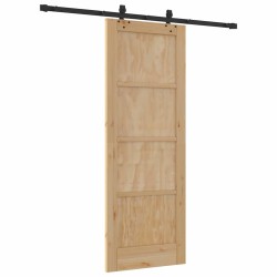 Porte coulissante avec quincaillerie 73,5x198,5 cm en bois massif de pin 