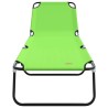 Chaise longue pliante portable verte 600D en tissu Oxford 