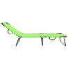 Chaise longue pliante portable verte 600D en tissu Oxford 