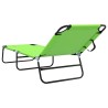 Chaise longue pliante portable verte 600D en tissu Oxford 
