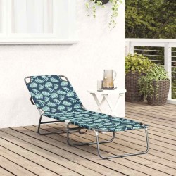 Fauteuil de Jardin Pliant Motif Floral Tissu Oxford 600D 