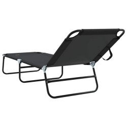 Transat pliant Portable Noir en tissu Oxford 600D 