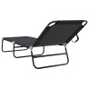 Transat pliant Portable Noir en tissu Oxford 600D 