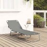 Transat pliant portable gris en tissu Oxford 600D 