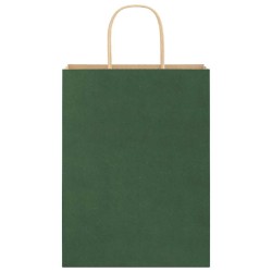 Sacs en papier 50 pcs avec poignées vert 26x12x35 cm 