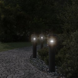 Lampadaire d'extérieur noir 60 cm acier inoxydable 