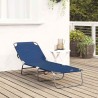 Chaise Longue Pliante Portable Bleue en Tissu Oxford 600D 