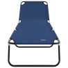 Chaise Longue Pliante Portable Bleue en Tissu Oxford 600D 