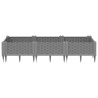 Jardinière avec piquets gris clair 125x40x28,5 cm PP 