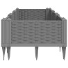 Jardinière avec piquets gris clair 125x40x28,5 cm PP 