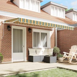 Tissu de remplacement pour auvent pour cadre 4x2 m Vert et Jaune 