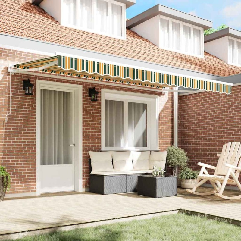 Tissu de remplacement pour auvent pour cadre 4x2 m Vert et Jaune 