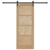 Porte Coulissante avec Ensemble de Matériel 78x202 cm Bois de Pin Massif 
