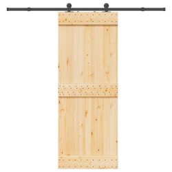 Porte coulissante et kit de quincaillerie 80x210 cm pin massif 